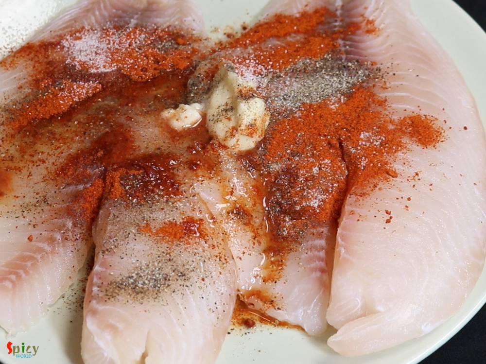 Cooking Step: Grilled Fish & Spinach Rice Cooking Step: Grilled Fish & Spinach Rice