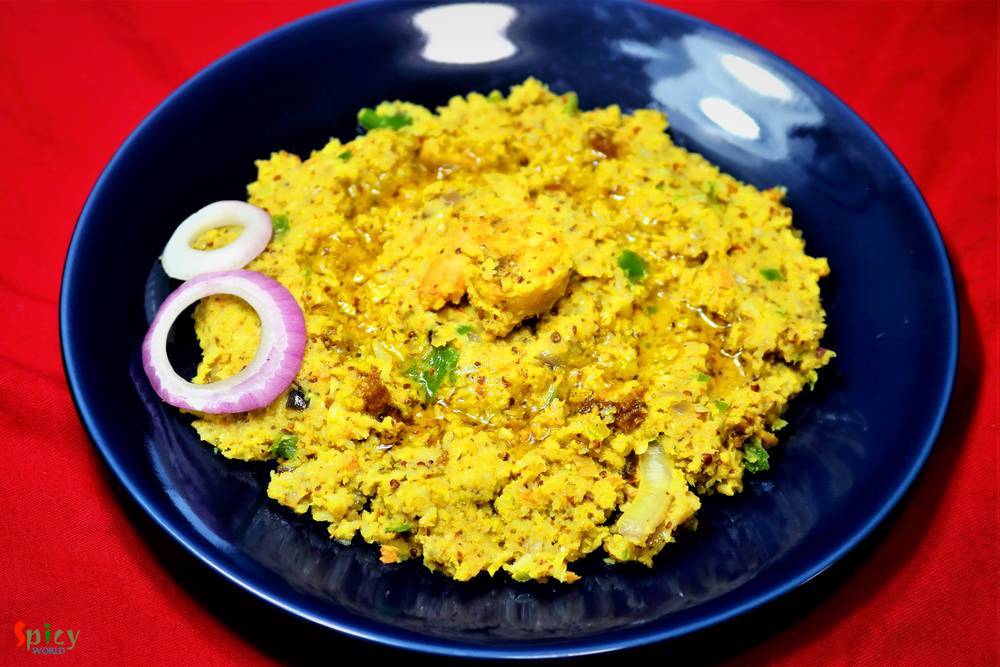 Aam Kasundi diye Chingri Bata / Prawn paste with Mango Mustard relish