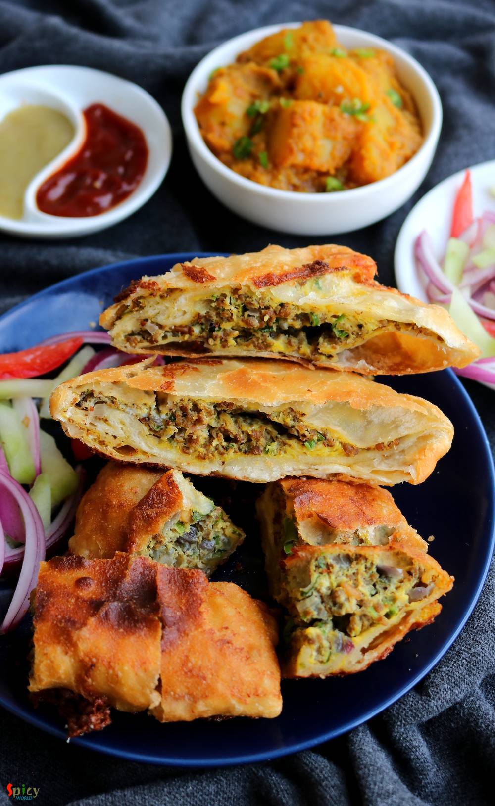 Mughlai Keema Paratha / Moglai Porota - Spicy World Simple and Easy ...